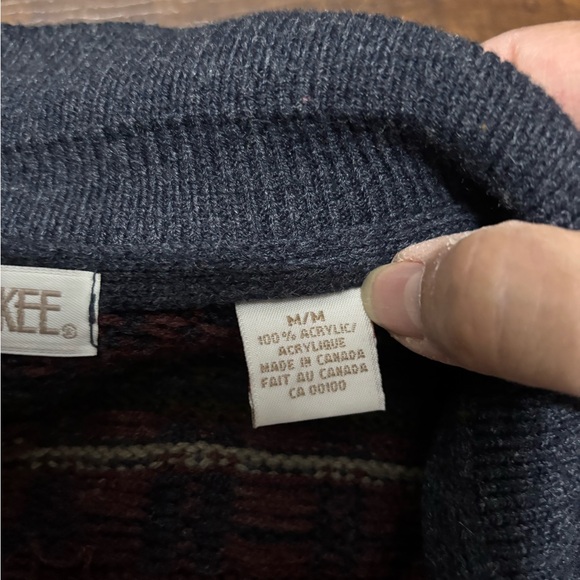 Cherokee Men's Navy Zip-Up Sweater with Pattern - Picture 8 of 12